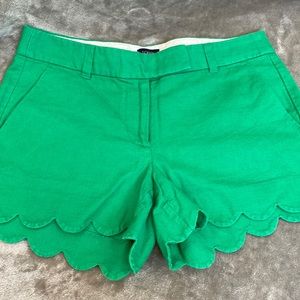 J. CREW FLAT FRONT SCALLOPED SHORTS